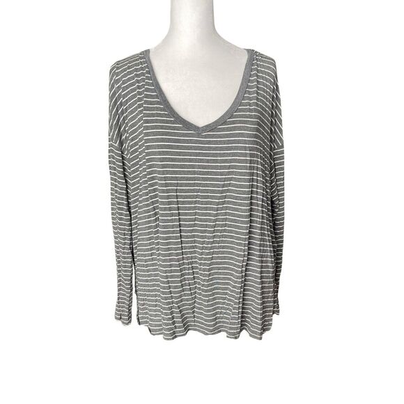 American Eagle Outfitters Tops - American Eagle Soft Sexy Large Tunic Top Vneck Long Sleeve Tee Gray